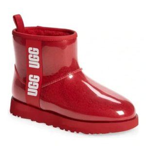 UGG Classic Clear Mini Faux-Shearling Rain Boots